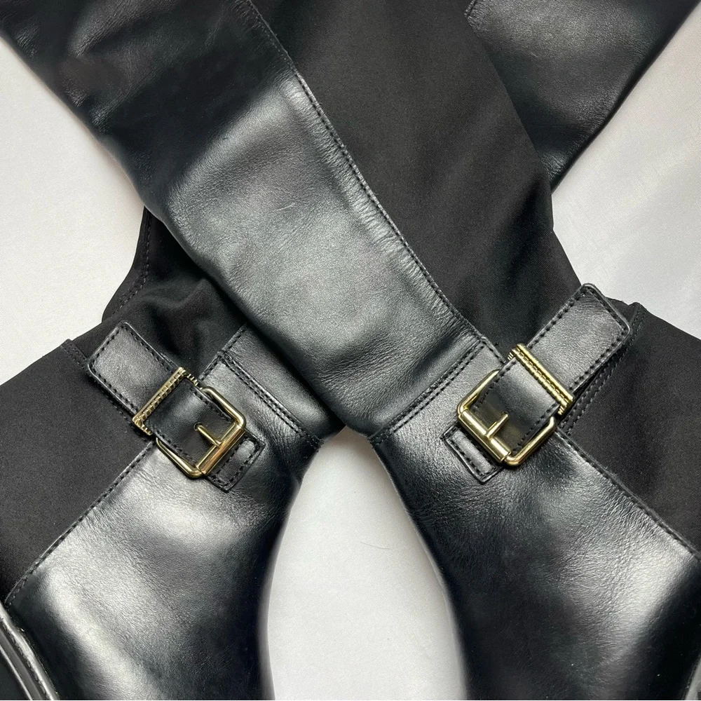 Dolce Vita Ember Black Leather Over-the-Knee Boots Size 6.5